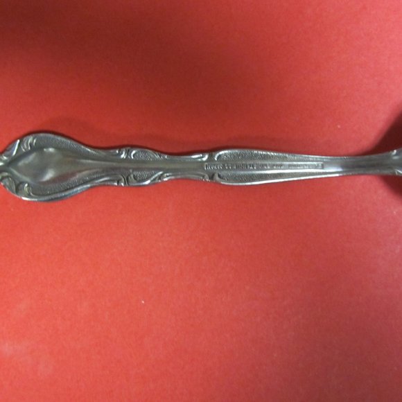 VINTAGE 80'S LIFETIME CUTLERY STAINLESS GLOSSY SCROLL EDGE COLD MEAT FORK - Picture 5 of 7